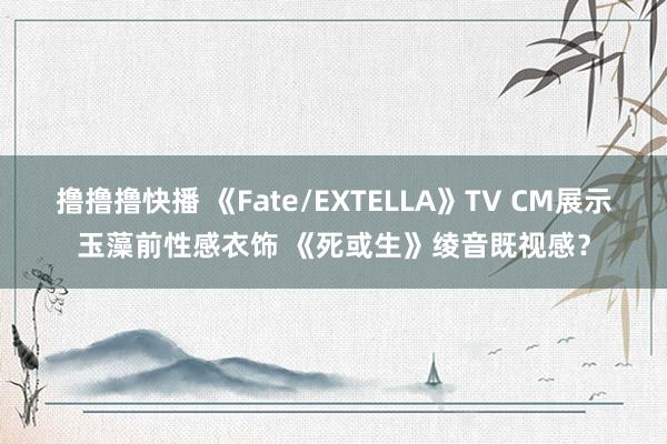 撸撸撸快播 《Fate/EXTELLA》TV CM展示玉藻前性感衣饰 《死或生》绫音既视感？